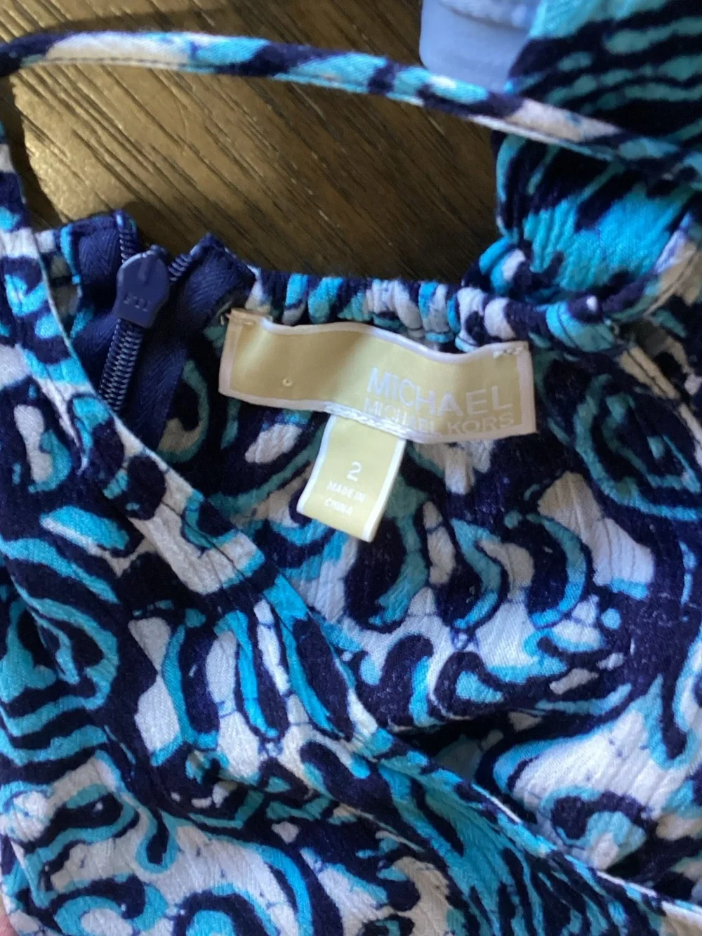 Michael Kors Blue & White Patterned Swim Cover-Up